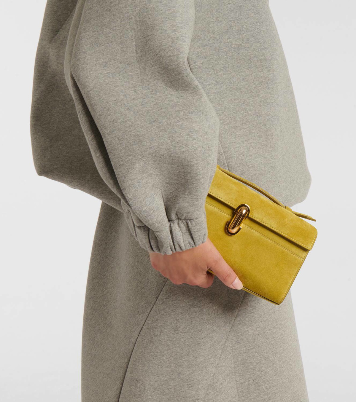 Savette Symmetry Pochette suede tote bag