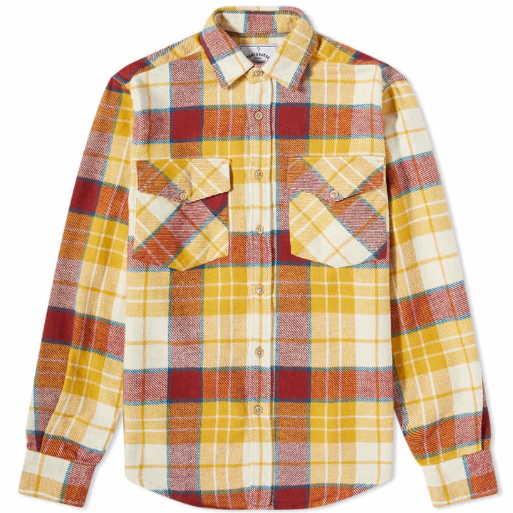 Photo: Portuguese Flannel Happy Check 2 Pocket Overshirt