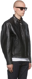 Schott Black Cafe Racer Leather Jacket