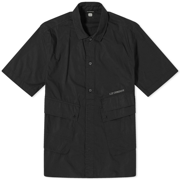 Photo: C.P. Company Men's Popeline Pocket Shirt in Black