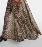 Ganni Leopard-print chiffon maxi dress
