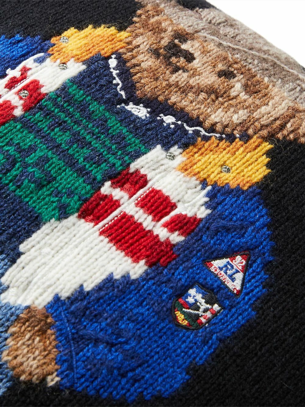 Ralph Lauren Home Black Ski Polo Bear Pillow