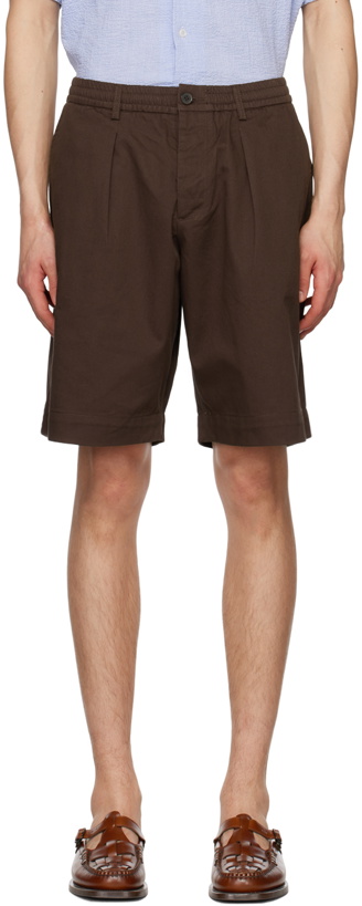 Photo: Universal Works Brown Embroidered Shorts