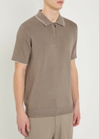 Raith Henry Knit Polo Shirt Taupe