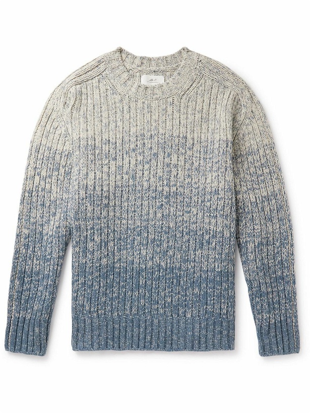 Photo: Mr P. - Dégradé Crocheted Cashmere and Wool-Blend Sweater - Blue