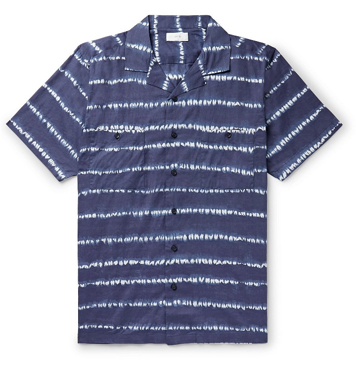 Photo: Onia - Camp-Collar Tie-Dye Cotton Shirt - Blue