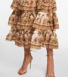 Zimmermann Lyre floral ramie midi dress