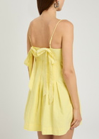 Damson Madder Iris Embroidered Cotton Mini Dress Yellow