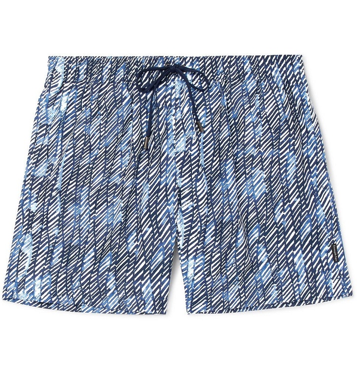Photo: Ermenegildo Zegna - Mid-Length Printed Swim Shorts - Men - Light blue