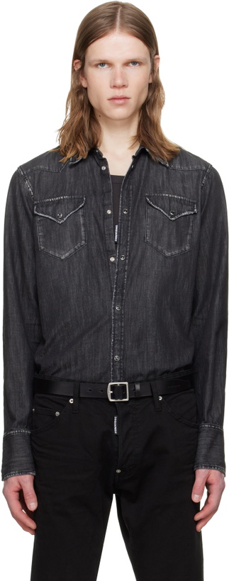 Photo: Dsquared2 Black Western Denim Shirt