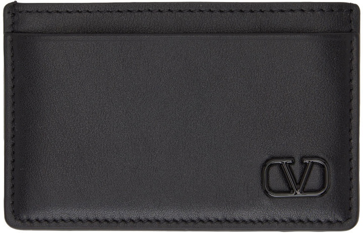 Photo: Valentino Garavani Black V Logo Card Holder