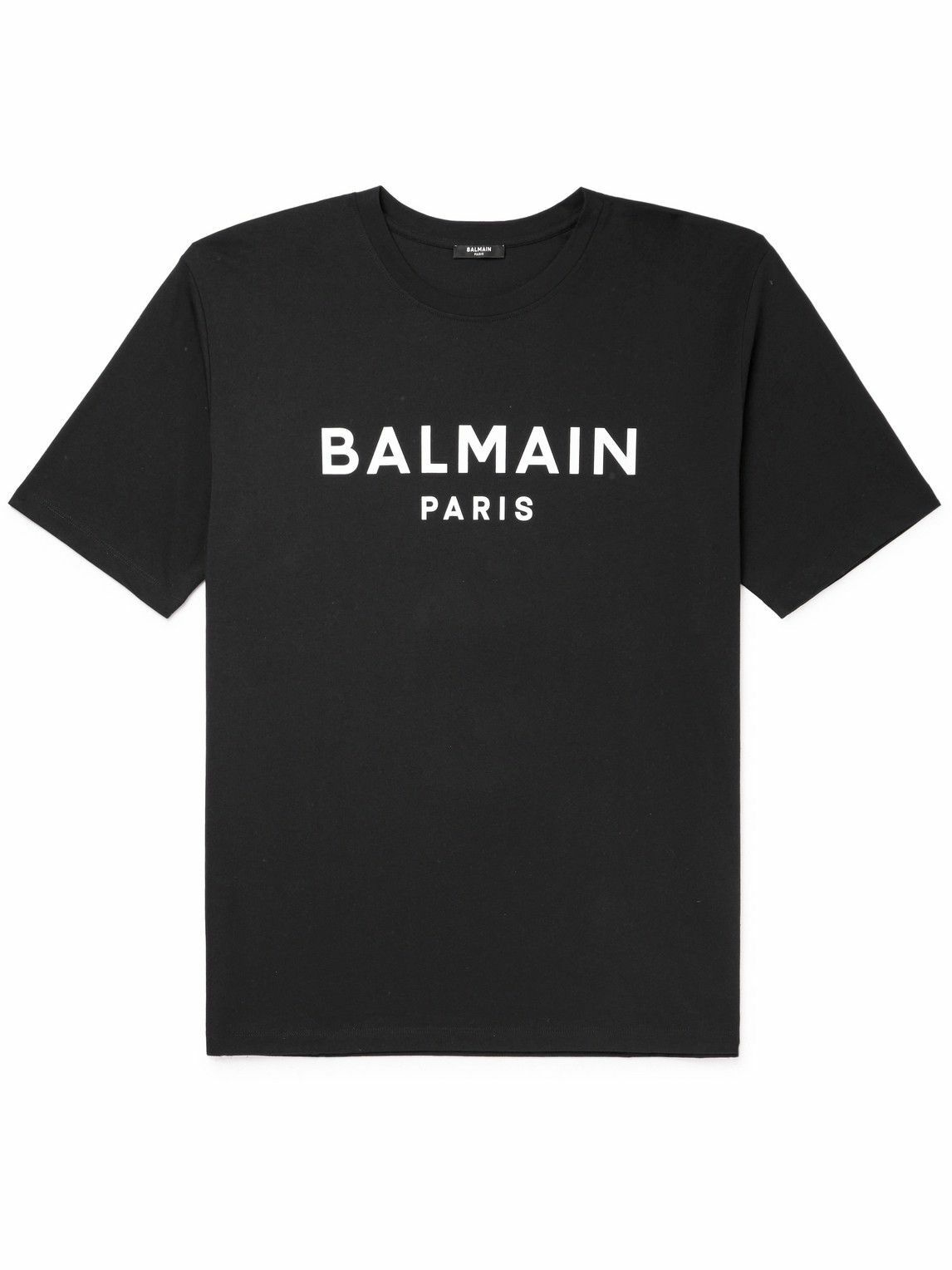 Balmain - Logo-Print Cotton-Jersey T-Shirt - Black Balmain