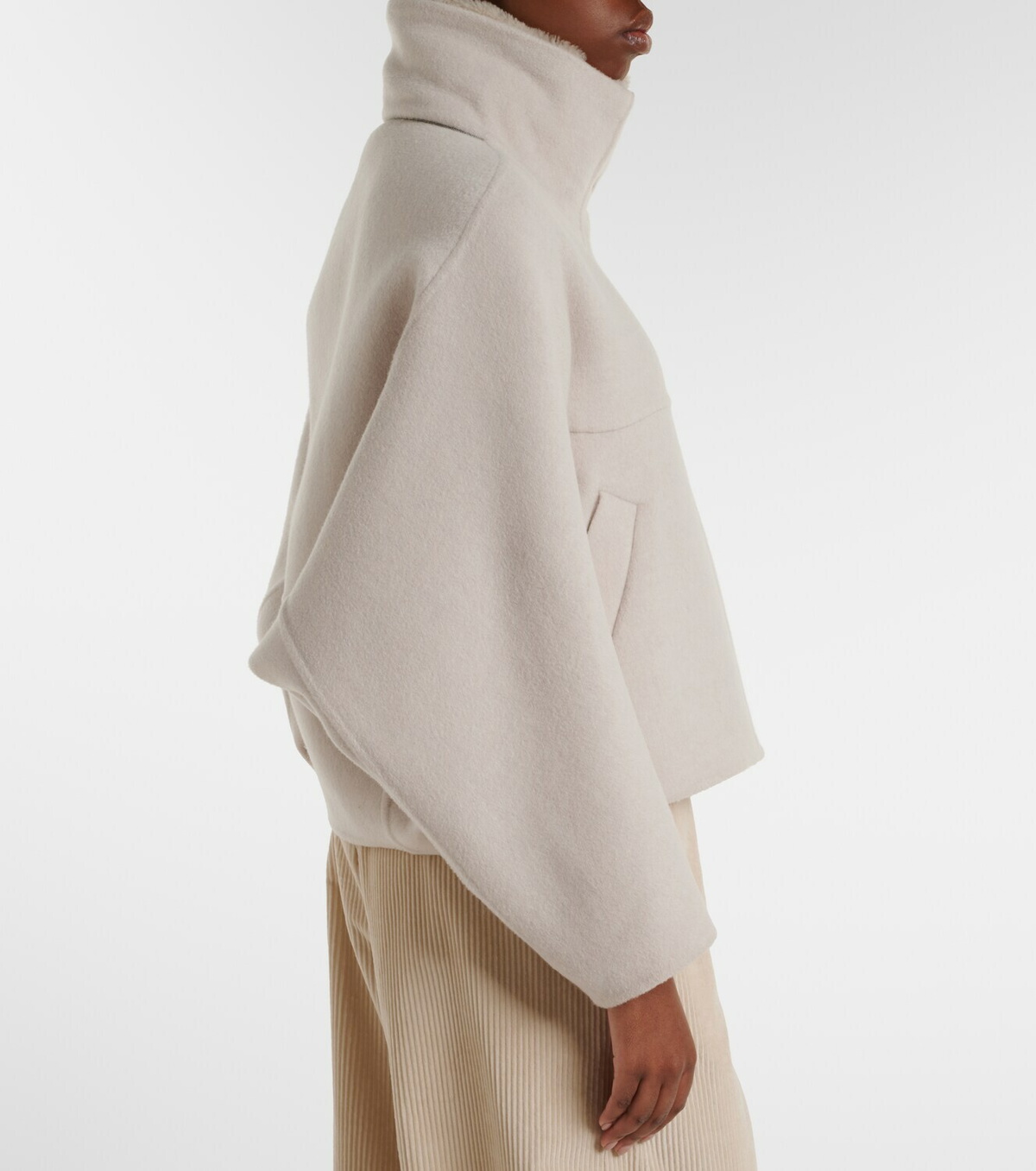 Brunello Cucinelli Shearling-trimmed wool and cashmere jacket