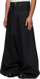 LU'U DAN Black Drop Crotch Jeans