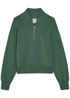 Varley Davidson Half-zip Stretch-jersey Sweatshirt Dark Green