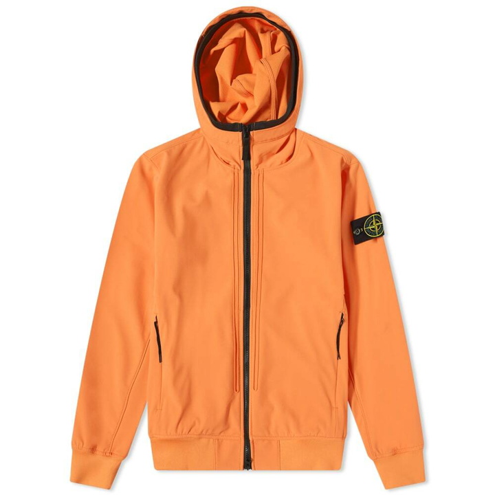 Photo: Stone Island Men's Soft Shell-R Hooded Jacket in Orange