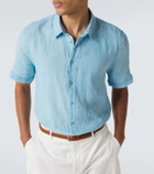 Vilebrequin Courbis linen bowling shirt