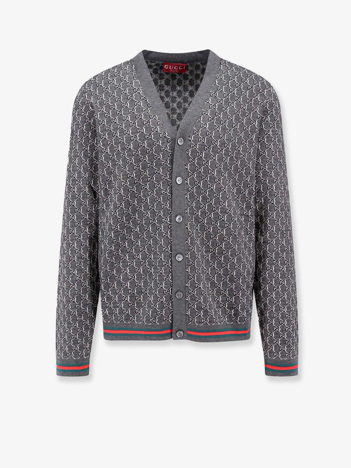 Gucci Cardigan Grey Mens Knitwear Gucci