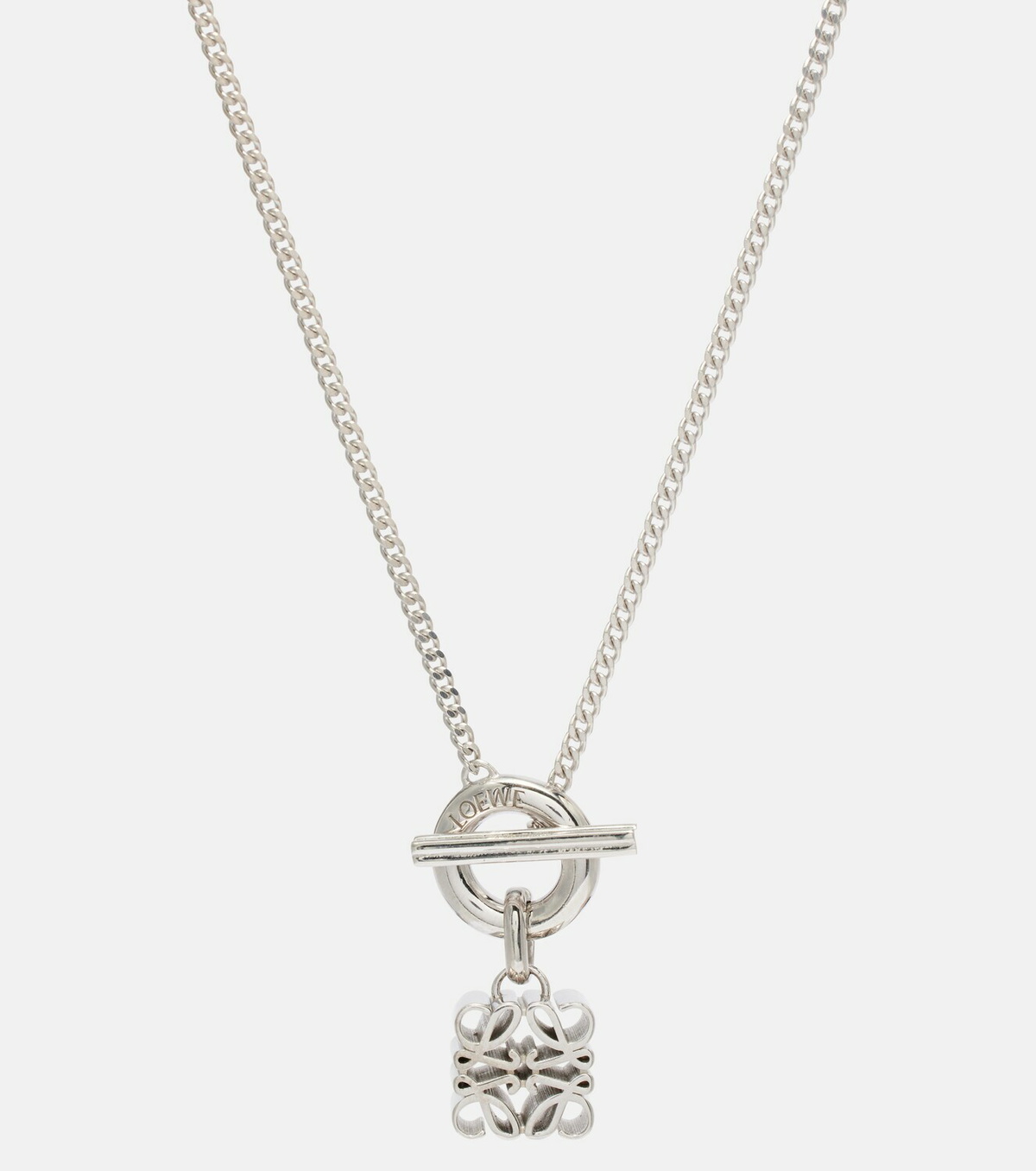 Loewe Anagram embellished sterling silver necklace