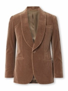 Kingsman - Slim-Fit Shawl-Collar Cotton-Velvet Tuxedo Jacket - Brown