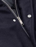 Zegna - Suede-Trimmed TECHMERINO™ Wool Hooded Down Parka - Blue