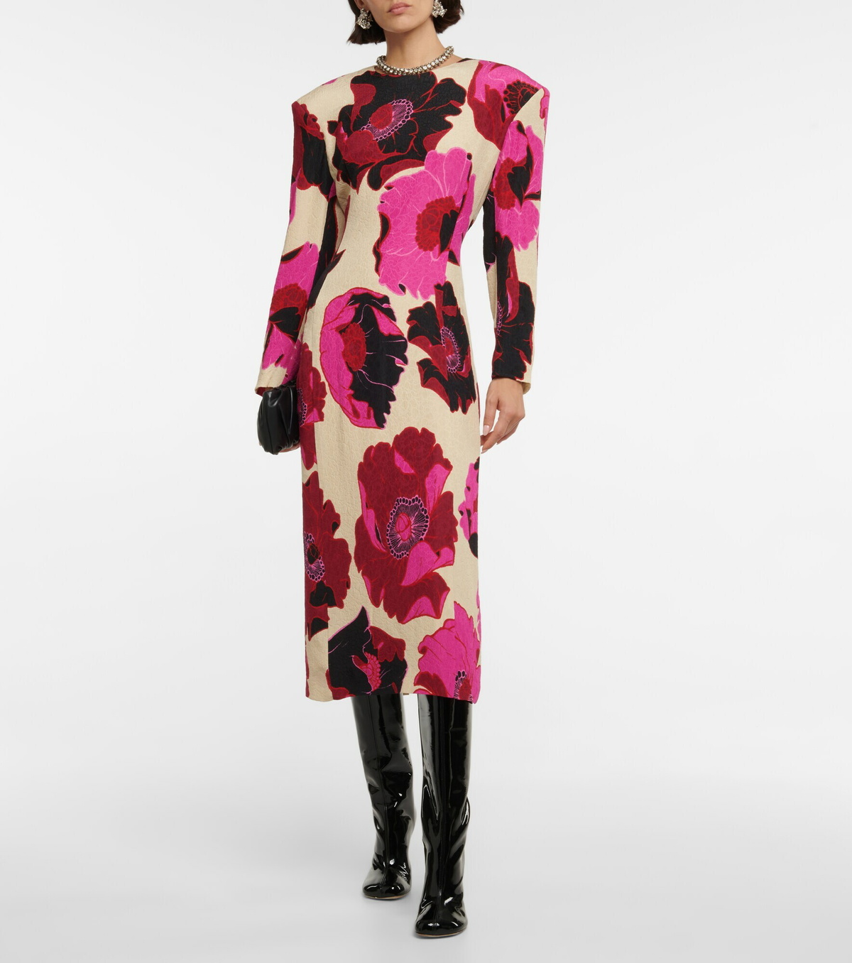 Dries Van Noten Floral jacquard midi dress Dries Van Noten