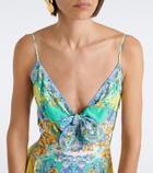 Camilla Embellished printed silk maxi dress