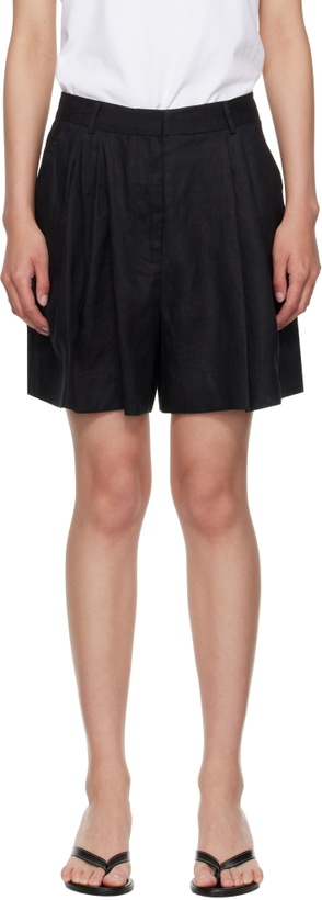 Photo: Staud Black Cruz Linen Shorts