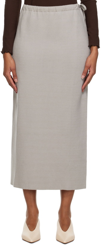 Photo: Deiji Studios Taupe 'The Tie Tube' Maxi Skirt