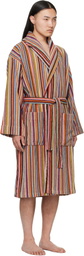 Paul Smith Multicolor 'Signature Stripe' Woven Cotton Bathrobe