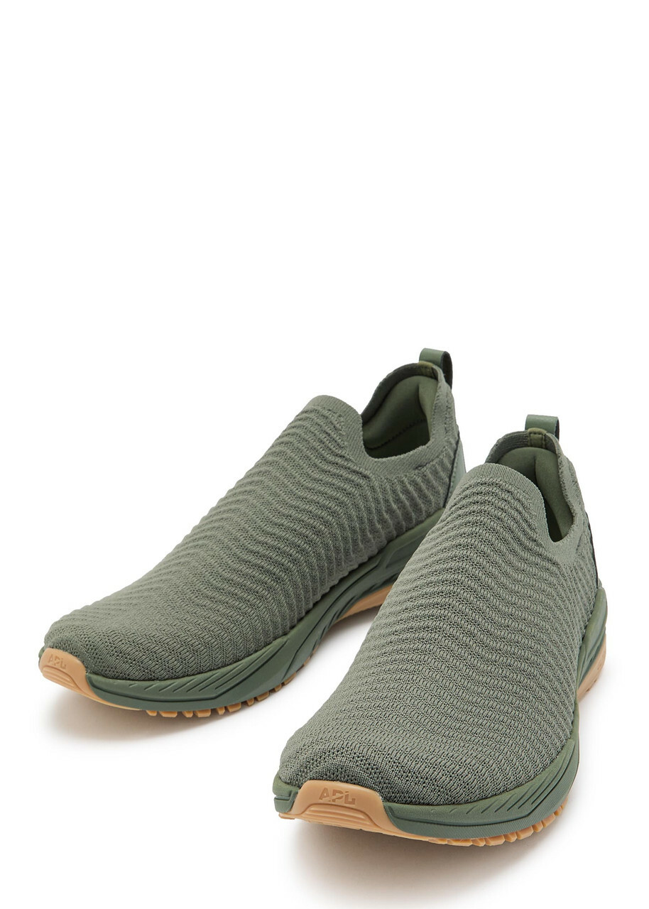 Athletic Propulsion Labs Techloom Traveler Herringbone-knit Sneakers Khaki