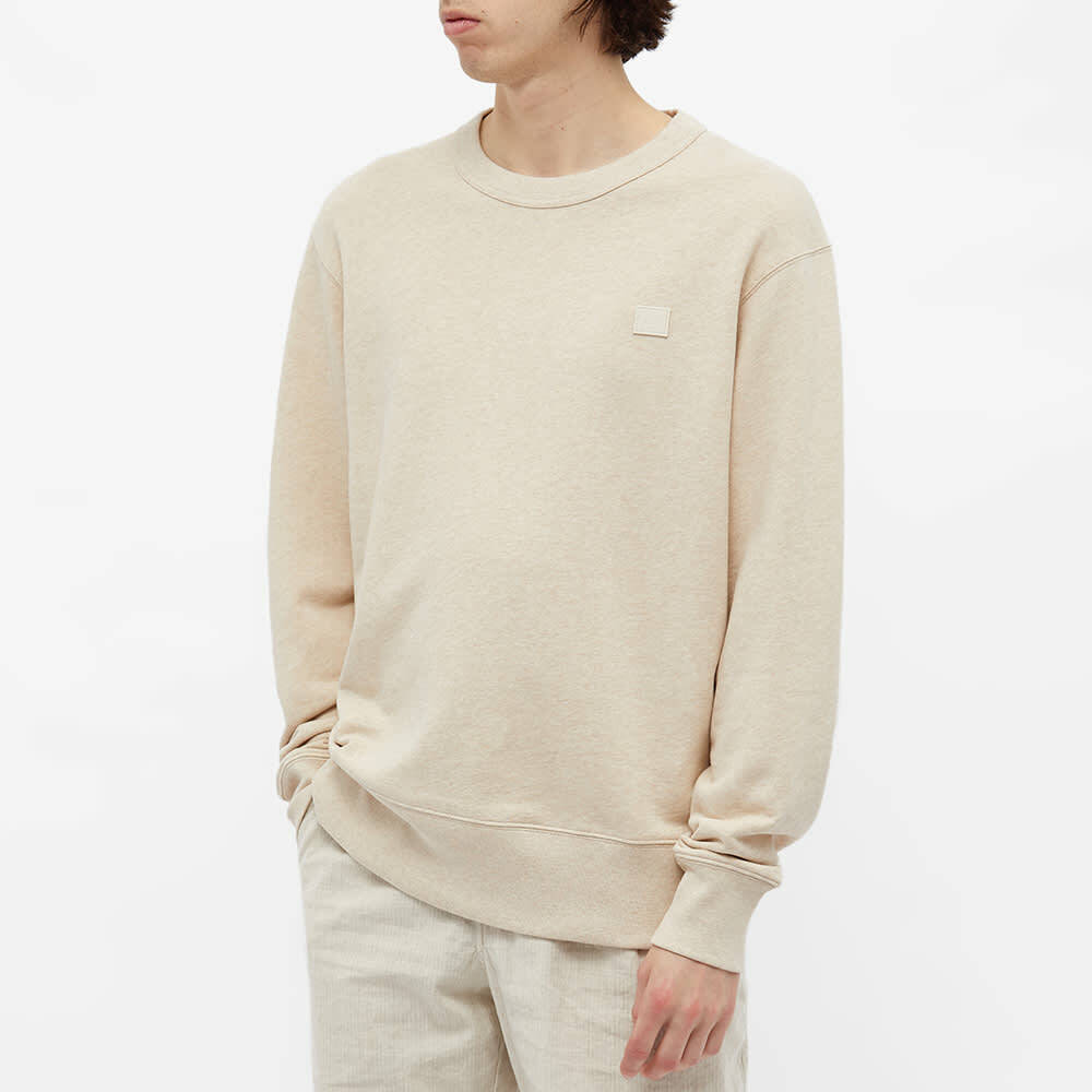 Acne Studios Men's Fairview L Face Crew Sweat in Oatmeal