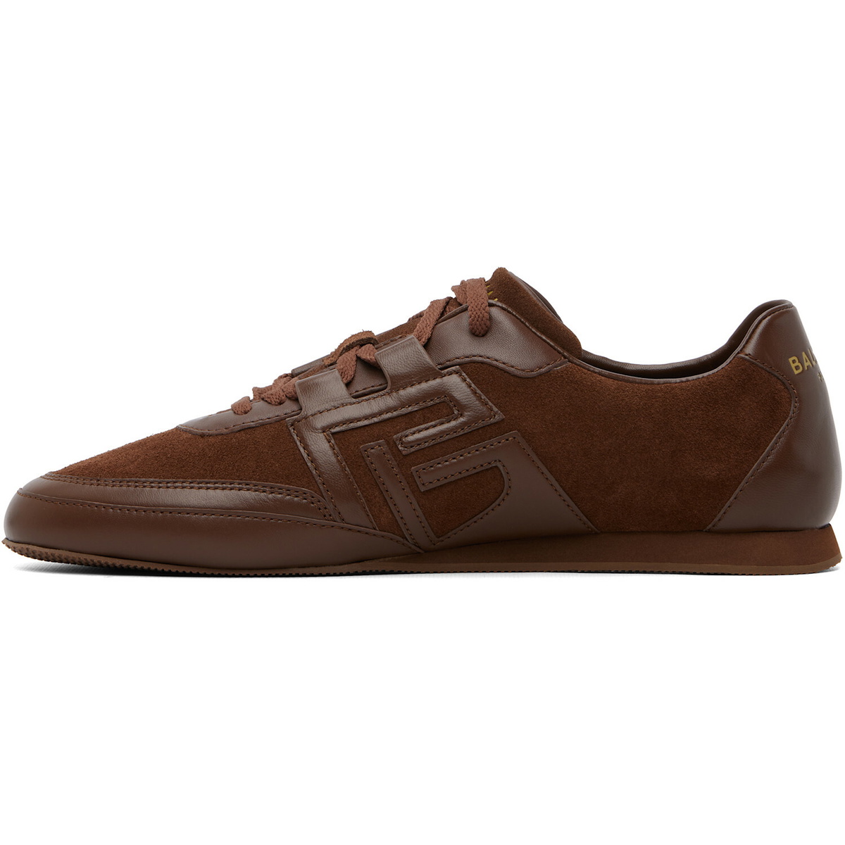 BALMAIN Brown Calfskin Sneakers