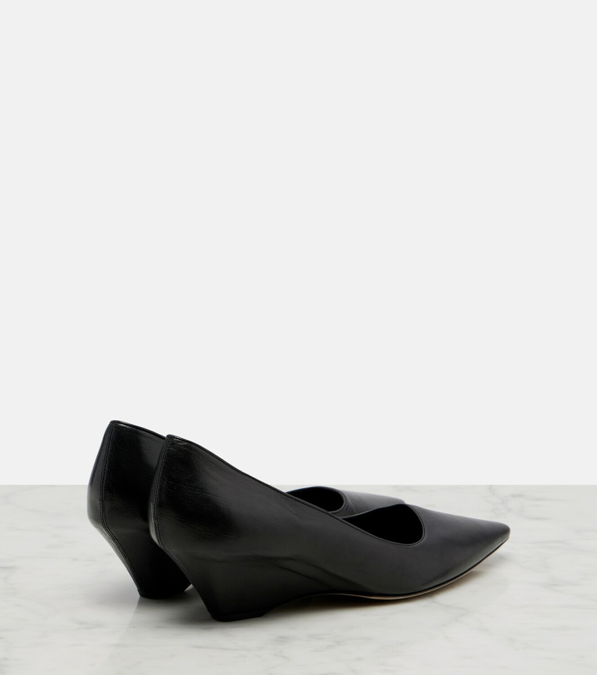 The Row Liisa leather wedges