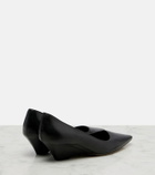 The Row Liisa leather wedges