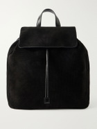 TOM FORD - T Line Leather-Trimmed Perforated Suede Backpack
