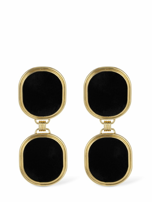 Photo: SAINT LAURENT - Brass Twin Square Earrings