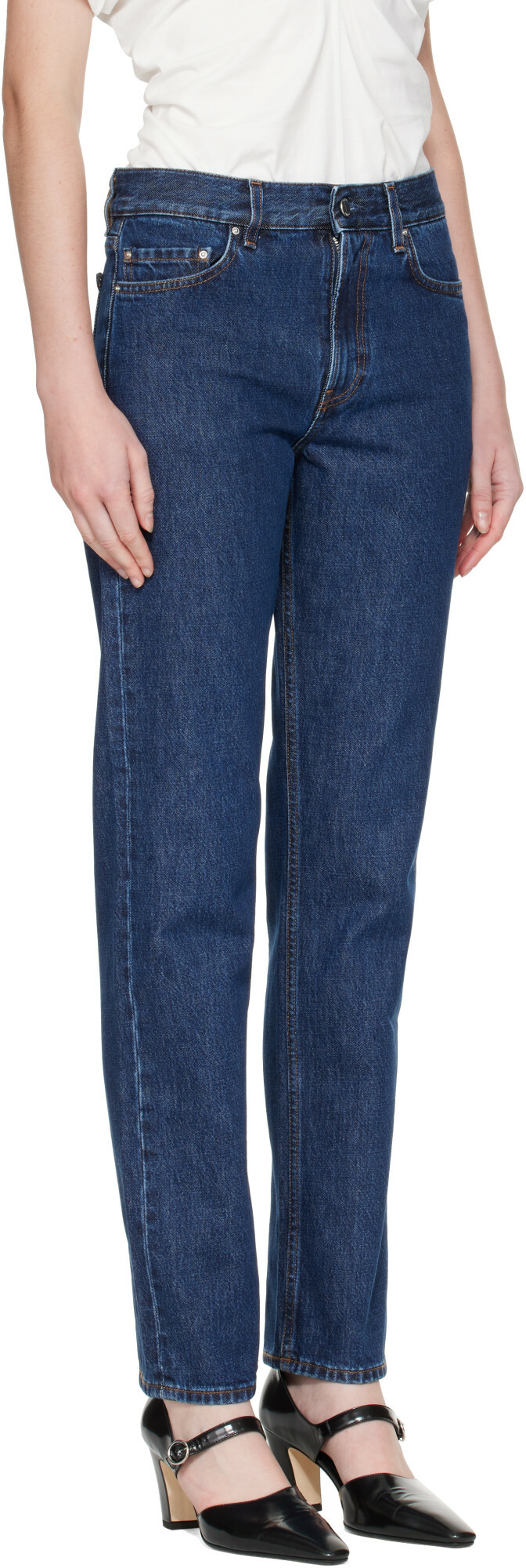 TOTEME Navy Low Straight Jeans