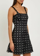 Emilia Wickstead Juelee Polka dot Layered Silk-chiffon Mini Dress Black