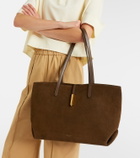 DeMellier Tokyo leather-trimmed suede tote bag