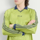 Polar Skate Co. Men's Davie Football Shirt in Peridot/Dark Blue