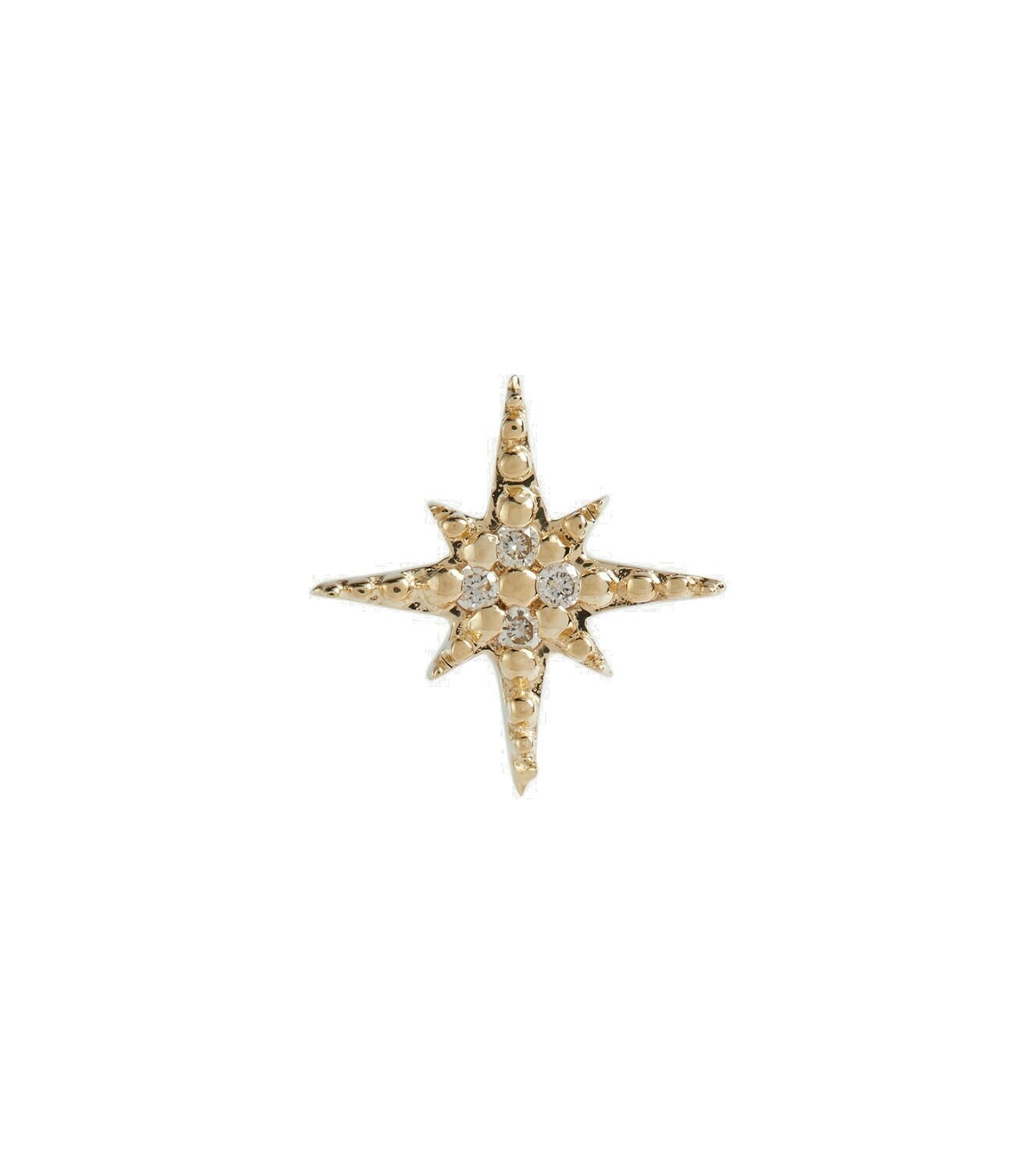 Photo: Sydney Evan Starbust 14kt yellow gold stud earring with diamonds