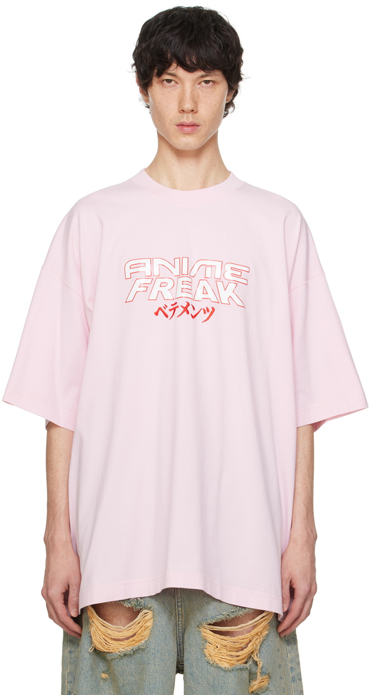 VETEMENTS Pink 'Anime Freak' T-Shirt Vetements