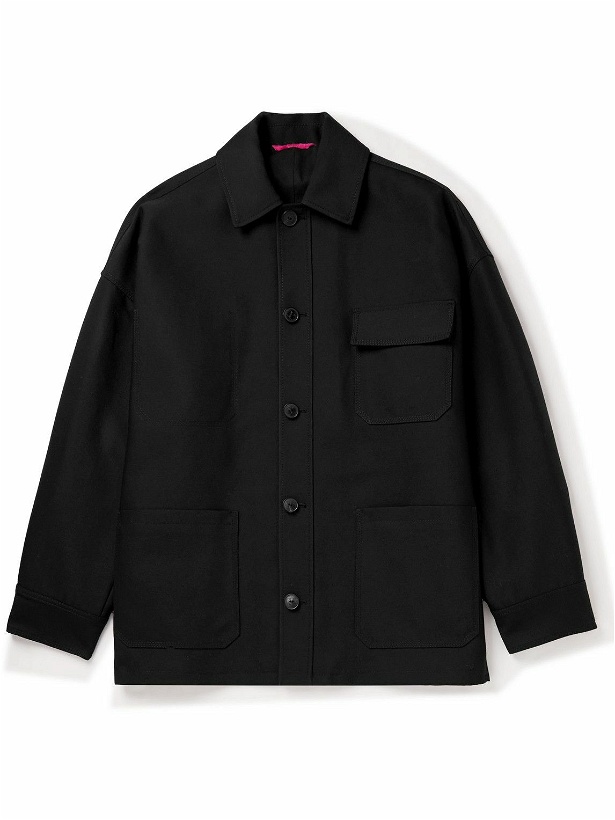 Photo: Valentino - Valentino Garavani Oversized Cotton, Wool and Silk-Blend Jacket - Black
