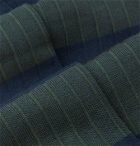 Corgi - Striped Ribbed Cotton-Blend Socks - Green