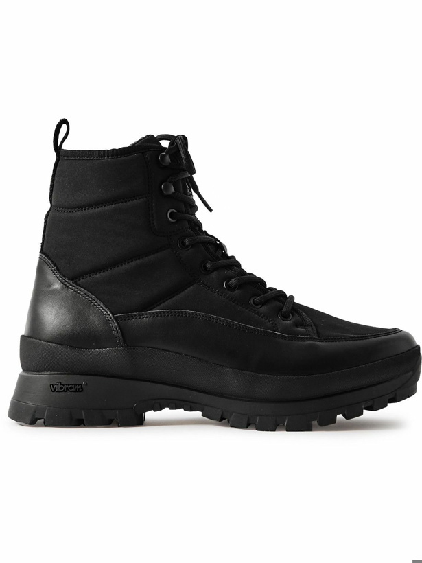Photo: Belstaff - Explore Leather-Trimmed Padded Shell Lace-Up Boots - Black