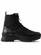 Belstaff - Explore Leather-Trimmed Padded Shell Lace-Up Boots - Black
