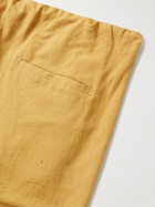 11.11/eleven eleven - Straight-Leg Slub Cotton Drawstring Trousers - Yellow
