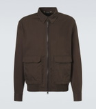 Brioni Leather-trimmed silk blouson jacket