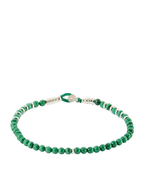 Photo: Mikia - Circle 4 Sterling Silver, Malachite and Hematite Beaded Bracelet - Green